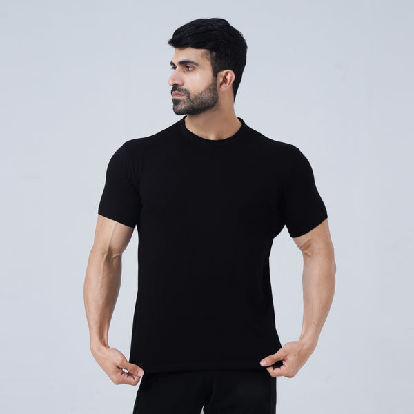 Black Lycra Plain tee