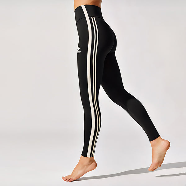 Black Legging With White Stripes