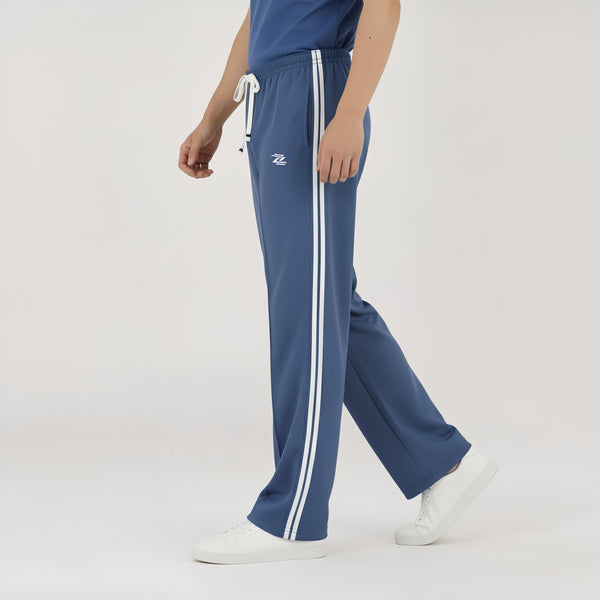 Blue Wide Leg Men Trouser
