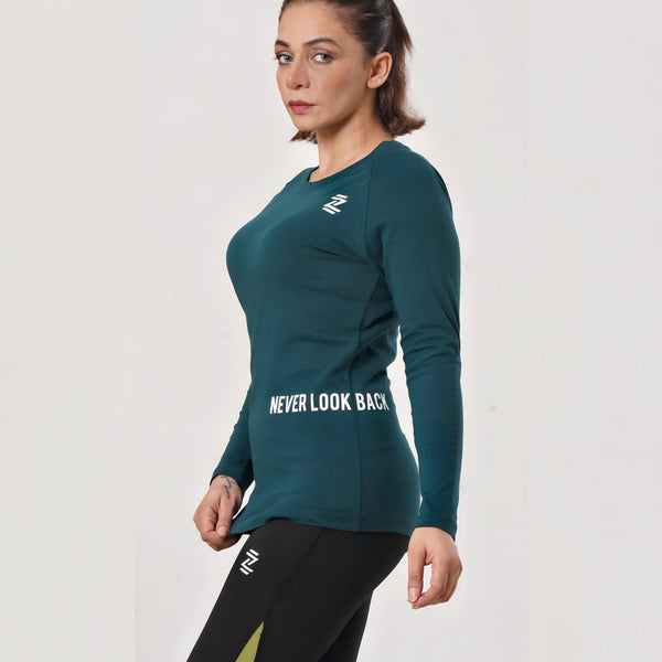 Forest Green full sleeves Women's cotton tee