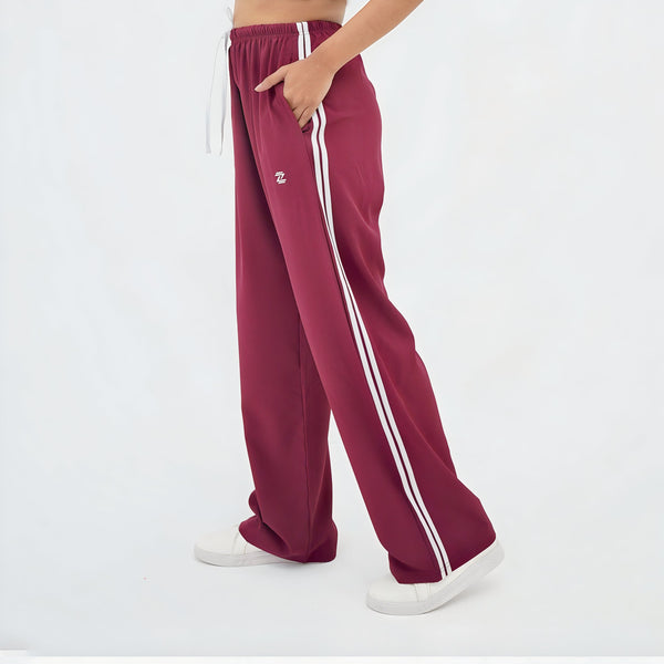 Maroon Wide Leg Trouser