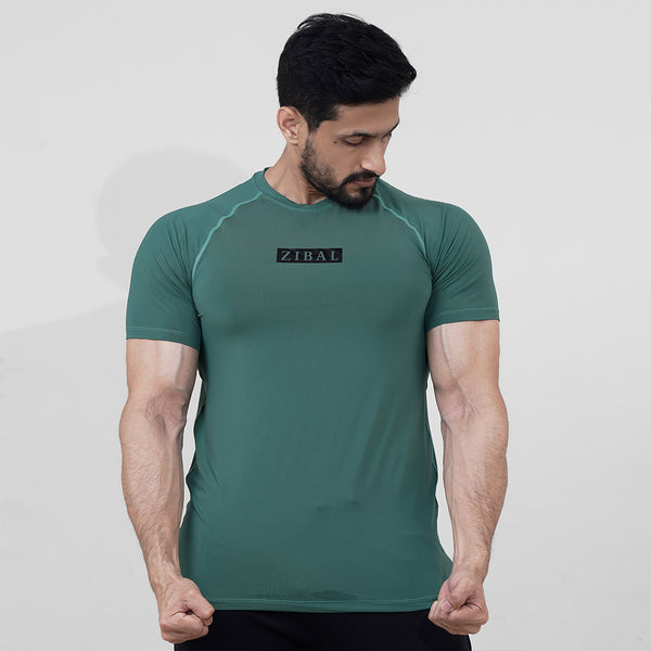 Revolve Compression Men's Tee in Pine Green