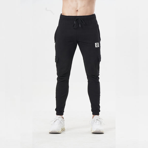 Ultimate Black Cargo Active Wear Men's Trousers