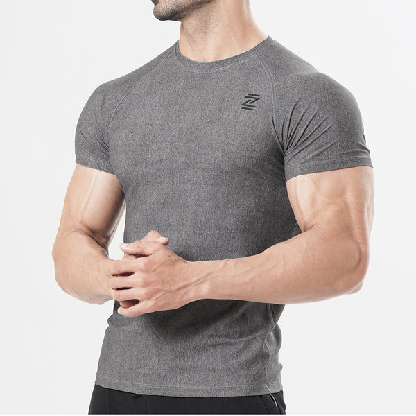 Charcoal Melange Flex Workout Men's Tee