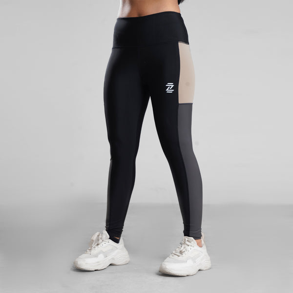 WOMEN ESSENTIAL LEGGING - WOMEN LEGGINGS WITH TWO COLOR PANNEL