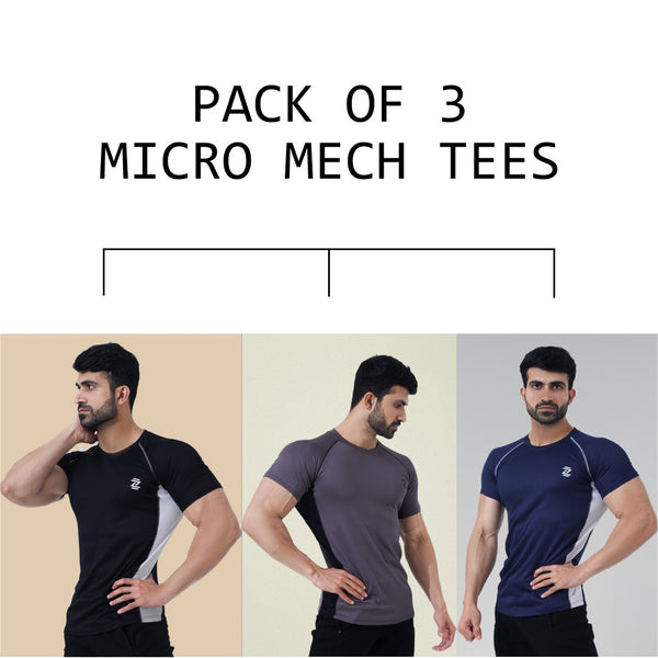 Pack Of 3 Mesh Slim Fit Tee Shirt